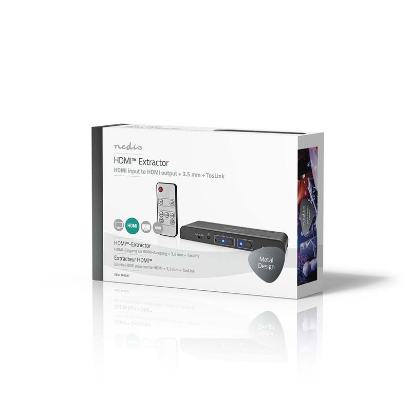 Nedis HDMI Extractor med ARC - Splitter HDMI-signalet til HDMI og lyd