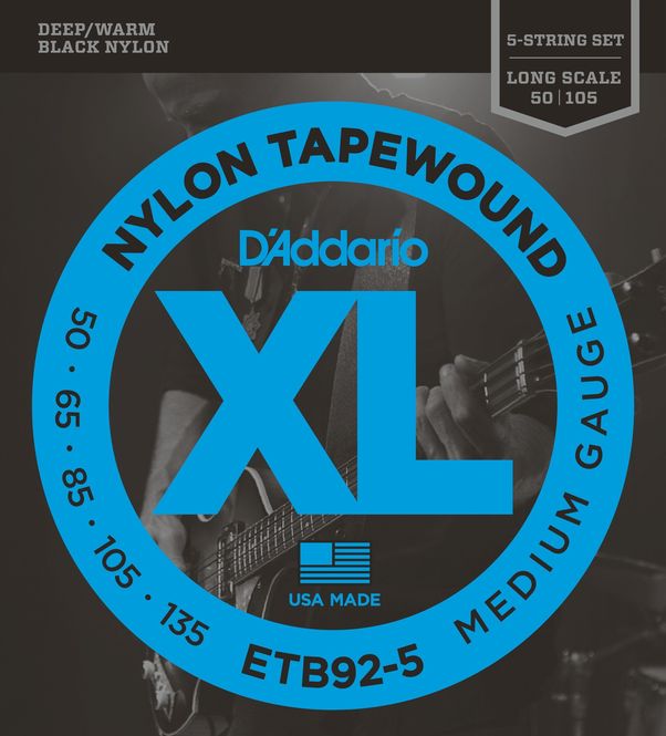 Hovedbilde D'addario ETB92-5 El-bass Tapewound 050 - 135 (5-Strängset)