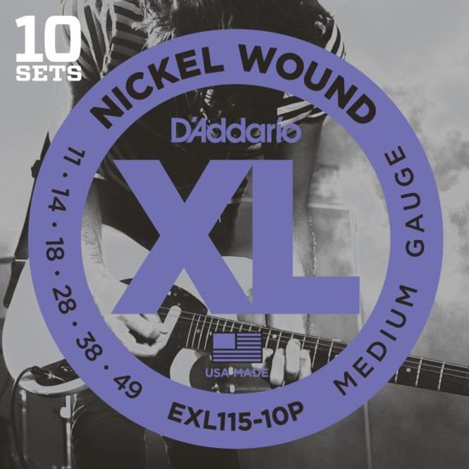 Hovedbilde D'addario EXL115-10P El-gitar Nickel Wound Propack 011 -049 (10-pack)