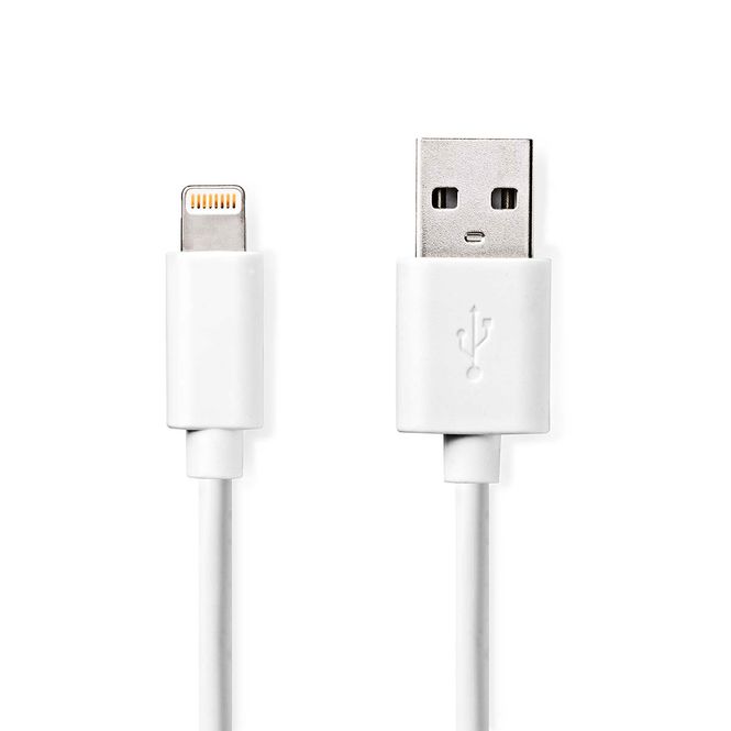 Hovedbilde Nedis USB-kabel, USB-A Han - Apple Lightning 8-Pinners, 1M