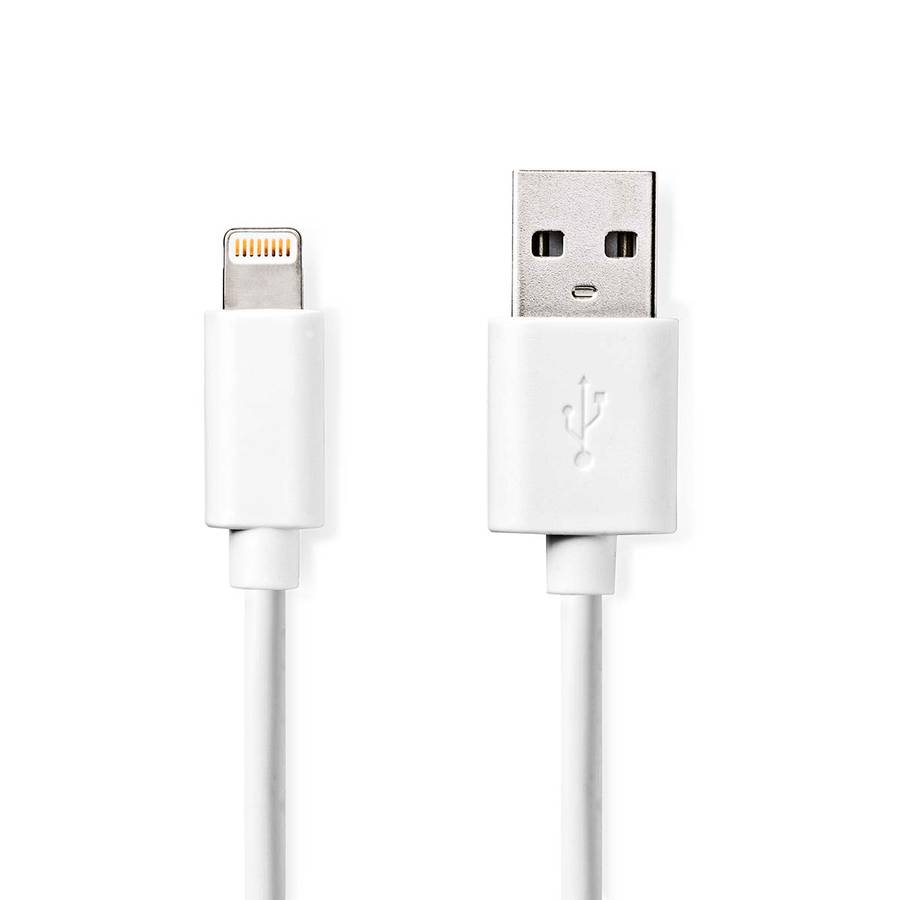 Nedis USB-kabel, USB-A Han - Apple Lightning 8-Pinners, 1M