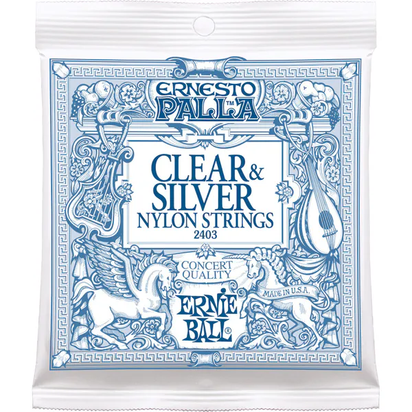 Ernie Ball EB-2403 Clear & Silver Nylon Strenger