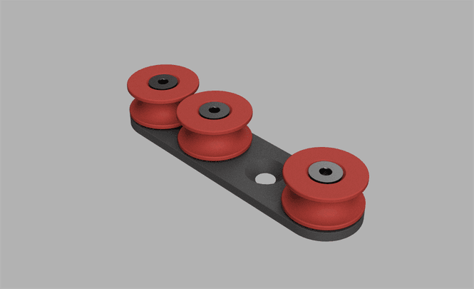 Hovedbilde PSRIG FlexRail snor-guide, Sort, Tre hjul