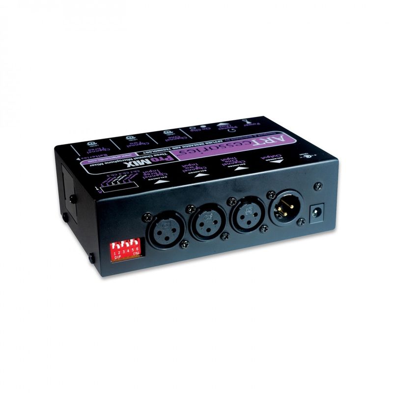 ART ProMIX – 3-kanals mikrofonmikser med fantomstrøm og batteridrift