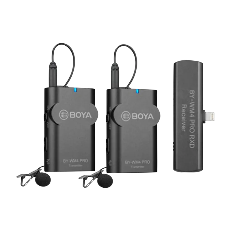 BOYA BY-WM4 PRO-K4 trådløst mikr.syst 2 kanaler.2.4GHz.