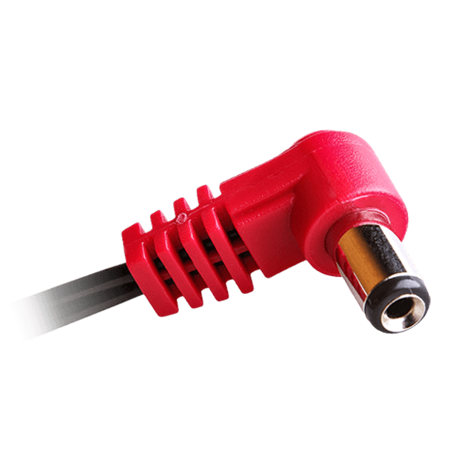 Hovedbilde Cioks Type 2 - 5,5/2,1mm DC-plug, centre positive, L-shape, 30cm (red)
