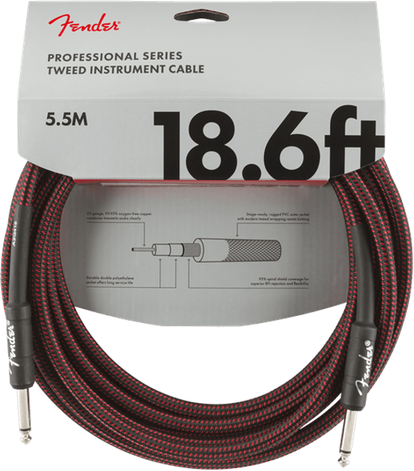 Hovedbilde Fender Professionals Instrument Cable, Red Tweed, 5,5m