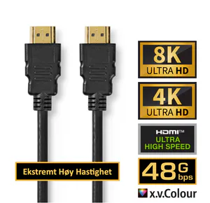 Hovedbilde Nedis High Speed 8K HDMI kabel - Ekstremt H&oslash;y Hastighet, 8K 60Hz,&nbsp;48 Gbps, 2m
