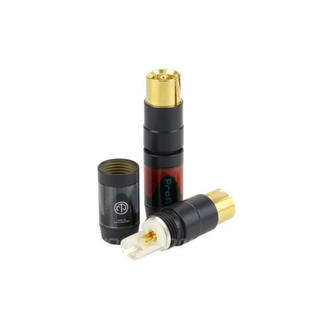 Hovedbilde Neutrik 2 x phono plugg forgylt PROFI