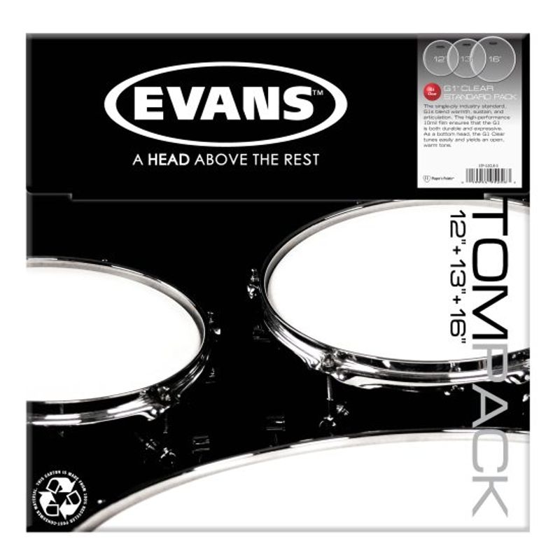 Evans G1 Clear Standard, ETP-G1CLR-S tompakke (12,13,16)