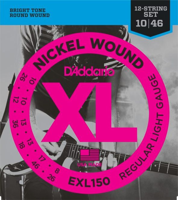 Hovedbilde D'addario EXL150 El-gitar Nickel Wound 010-046 (12-Strängset)