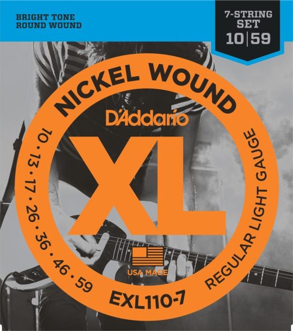 Hovedbilde D'addario EXL110-7 El-gitar Nickel Wound 010-059 (7-Strenger)