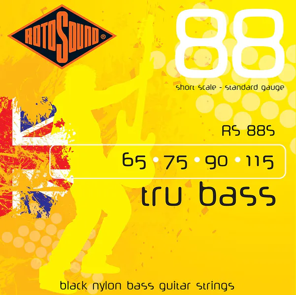 Rotosound RS88S Black Nylon Flatwound Short 65-115