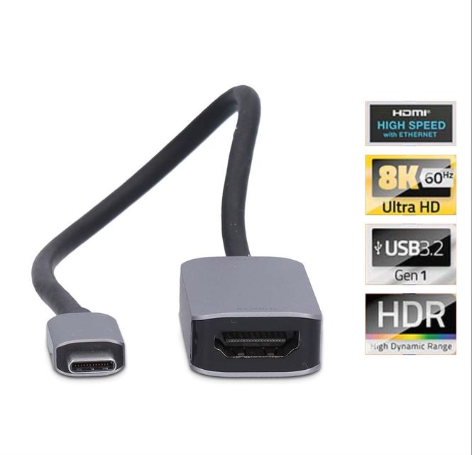 Hovedbilde Nedis USB-C til HDMI adapter, 8K@60Hz, 0.20m