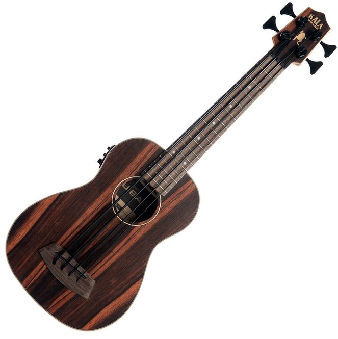 Hovedbilde Kala UBass Striped Ebony, Fretted, with Deluxe Bag