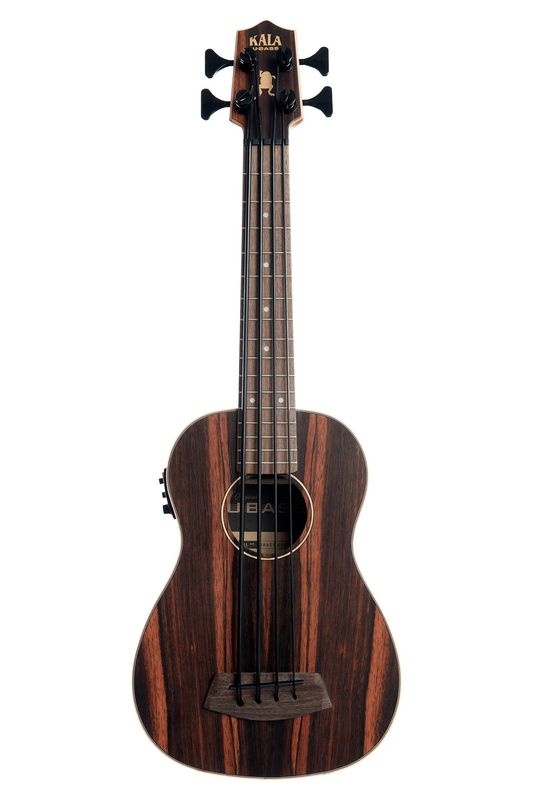 Kala UBass Striped Ebony, Fretted, with Deluxe Bag