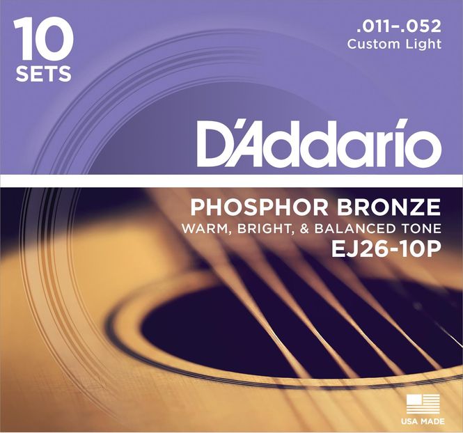 Hovedbilde D'Addario EJ26-10P Western Phosphor Bronze 011-052 (10 pack)