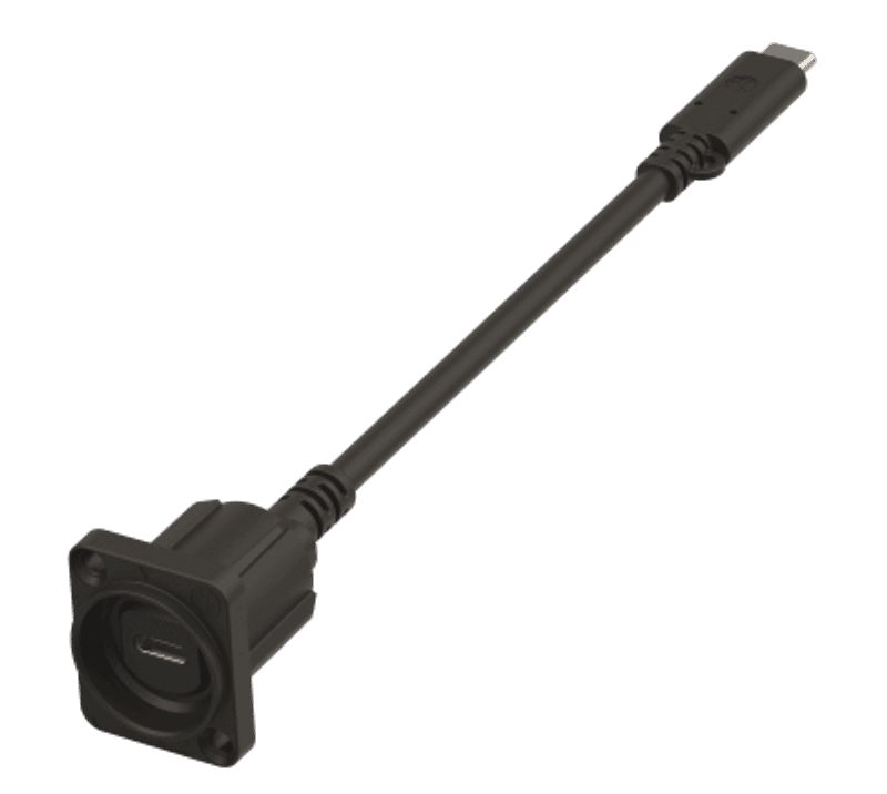 Neutrik USB-C panelkontakt 5 Gbps, 100W, 25 cm