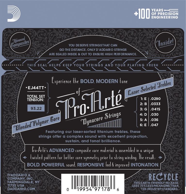 D'addario EJ44TT Classic Pro Arté Dynacore X-Hard