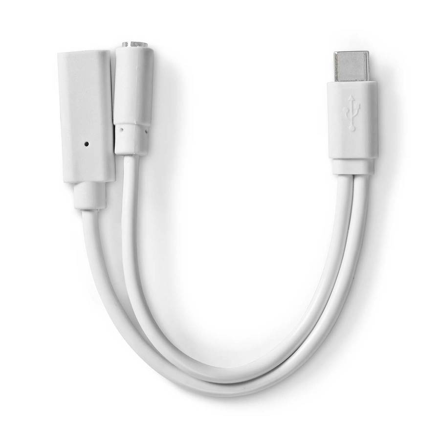 Nedis USB-C Adapter - lading og lytting av musikk på mobil, pad, PC/Mac