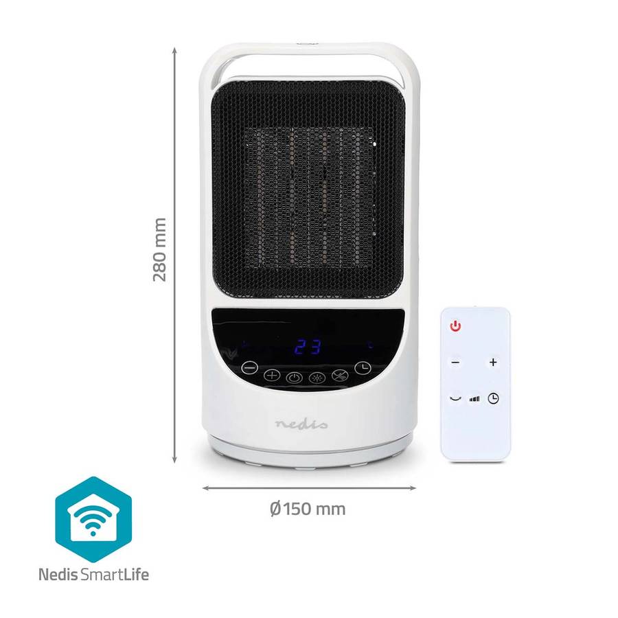 SmartLife WiFi Keramisk PTC Varmevifte 1500 W