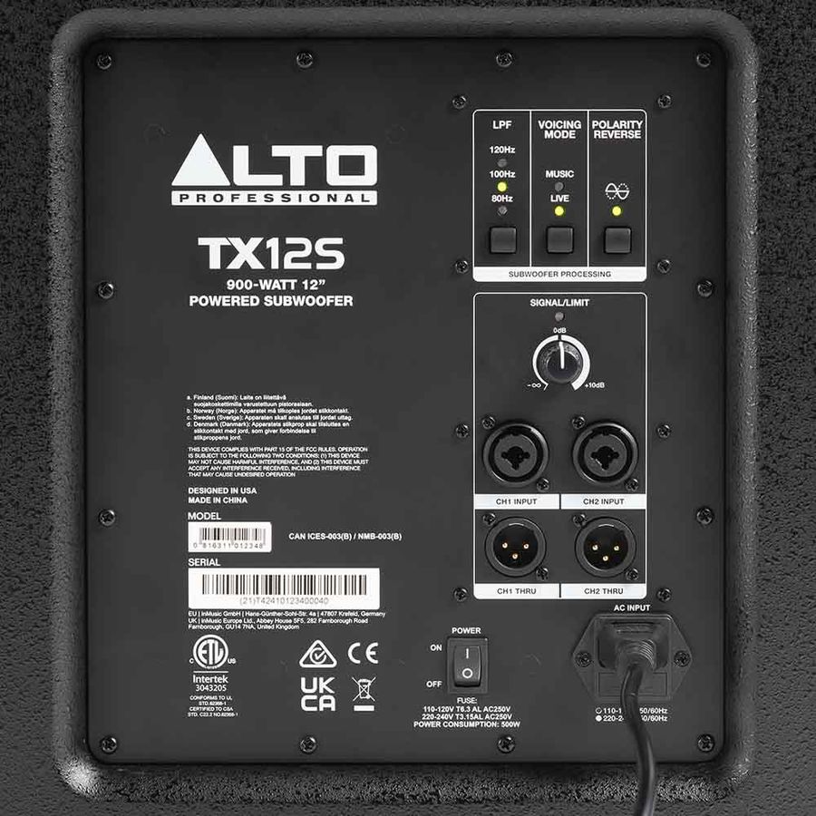 Alto TX12S DSP-forbedret aktiv subwoofer, 900W, 12