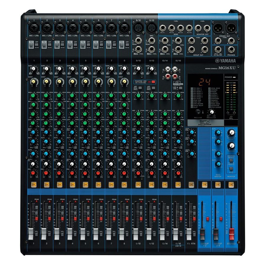 Yamaha MG16XU, USB mikser m/ effekter, 16 kanaler