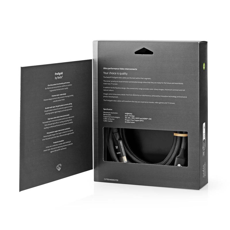 Profigold 3m avansert High Speed HDMI, 4K@60Hz, 18 Gbps, 24k gullbelagte kontakter