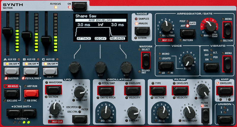 Nord Stage 4, 73 fullvektede Triple Sensor tangenter