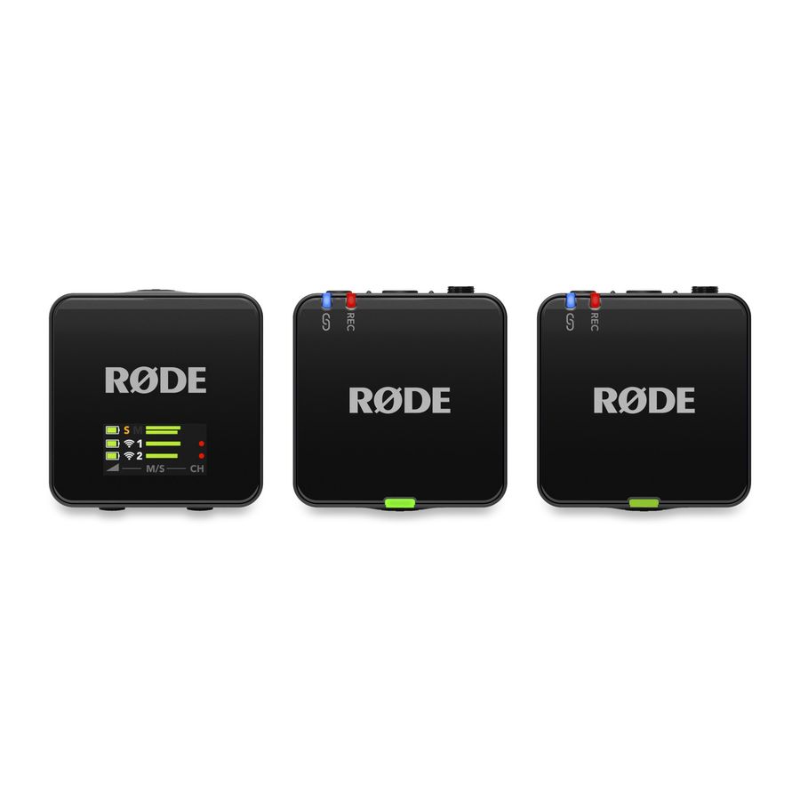 Røde Wireless Go Gen 3, to mikrofoner med sender og mottaker