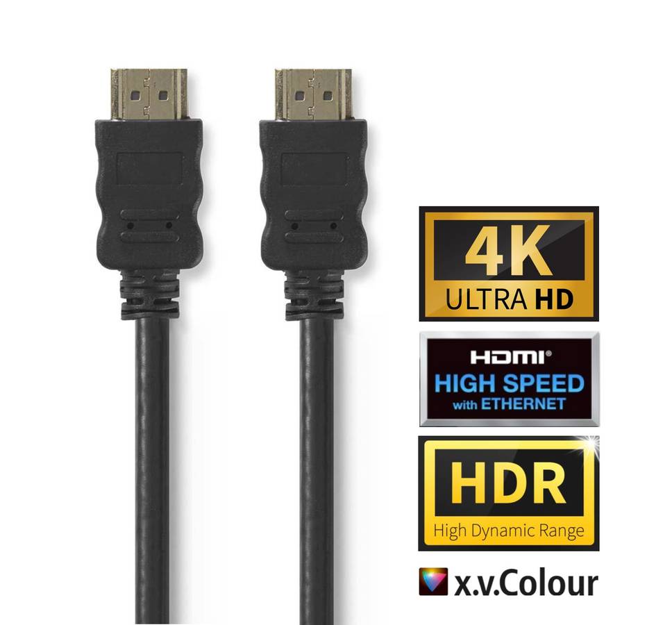 Nedis High Speed 4K HDMI kabel med Ethernet, 4K@30Hz, 10.2 Gbps, 10m