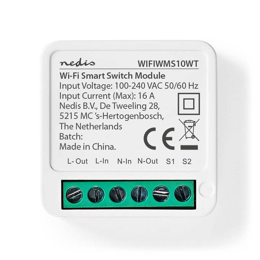SmartLife Wi-Fi Strømbryter for innbygging, 3680W, Terminalforbindelse