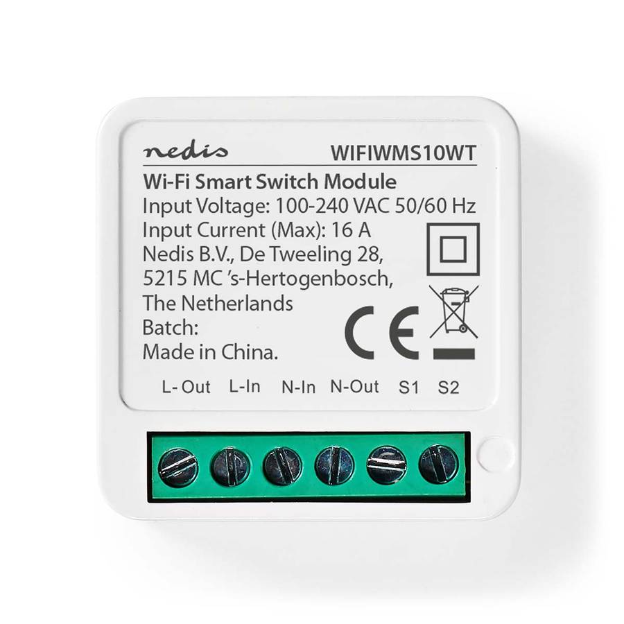 SmartLife Wi-Fi Strmbryter for innebygging, 3680W, Terminalforbindelse - WIFIWMS10WT