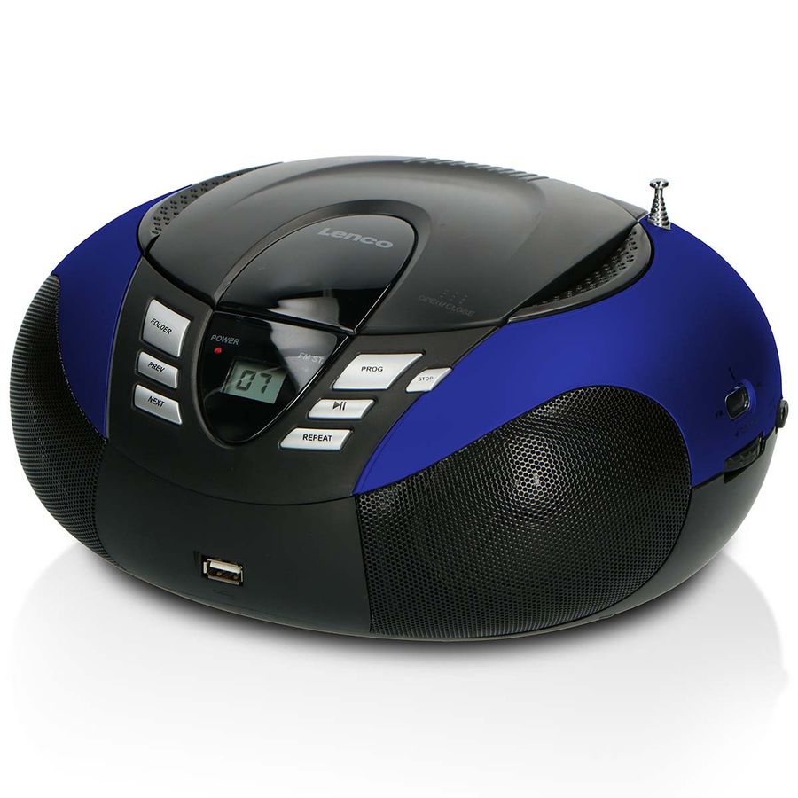 Lenco SCD-37 USB Blue Portable  CD and USB player med radio