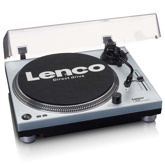 Hovedbilde Lenco L-3809ME profesjonell direktedrevet platespiller av høy kvalitet, spesielt egnet for DJ-er