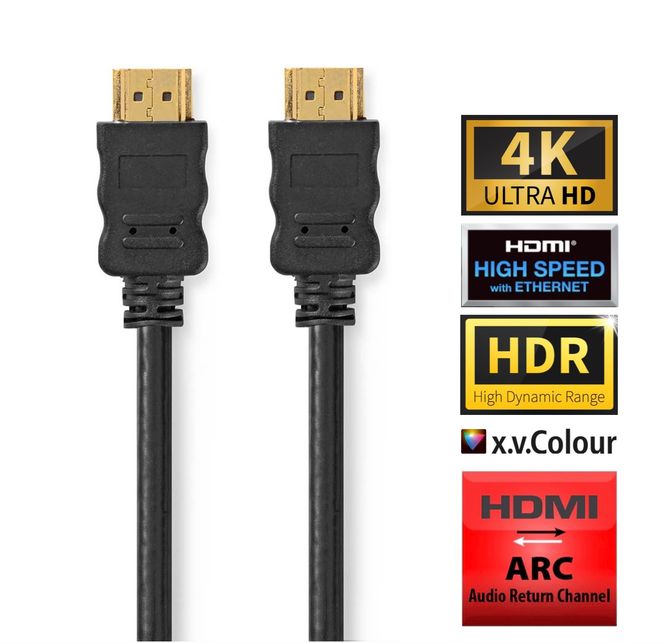 Hovedbilde Nedis High Speed HDMI kabel med Ethernet, ARC ,4K@60Hz, 18 Gbps, 2m