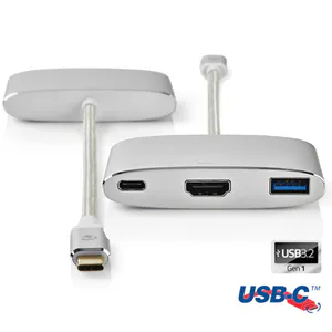 Hovedbilde Nedis USB Multi-Port Adapter - USB 3.2, USB-C, HDMI, USB-A, 5 Gbps