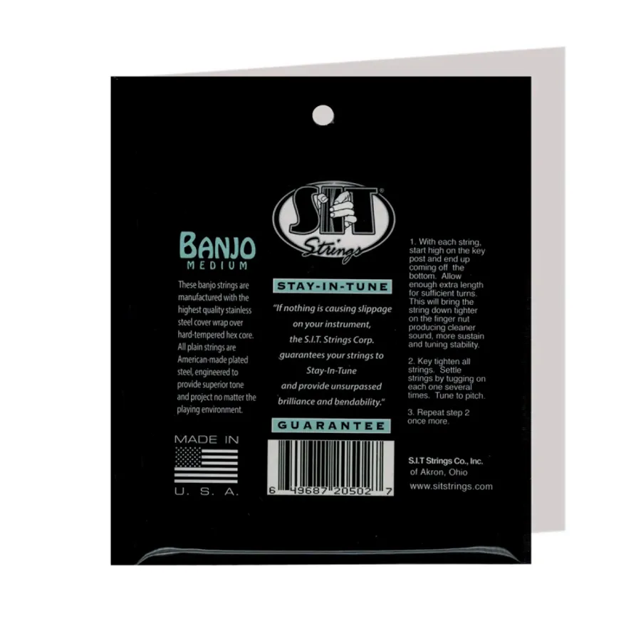 SIT B51024, Strengesett for Banjo, Loop End, 5 strengs, Medium, 0.10 - 0.10