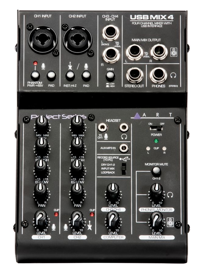 ART USB MIX 4 - 4-kanals Mixer / USB Audio Interface