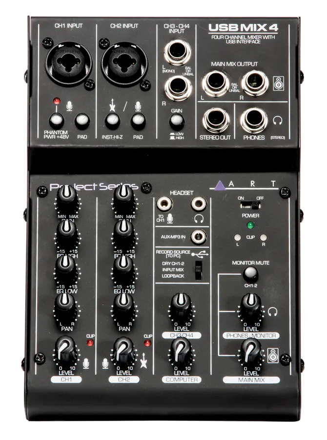 ART USB MIX 4 - 4-kanals Mixer / USB Audio Interface