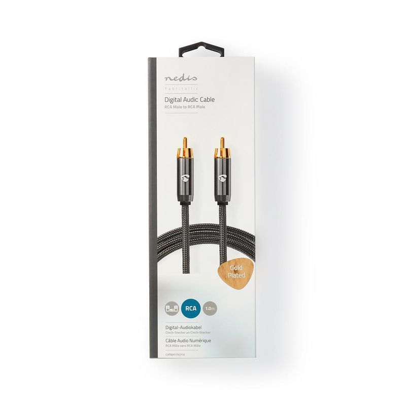 Nedis Digital Audio Kabel, Gull belagt, RCA/RCA, 1M
