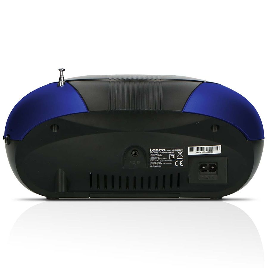 Lenco SCD-37 USB Blue Portable  CD and USB player med radio