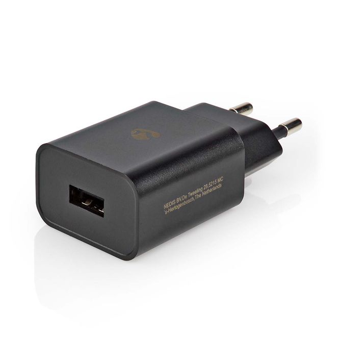 Hovedbilde Nedis Vegglader, 12W, Hurtigladefunksjon, 1x2.4A for USB enheter