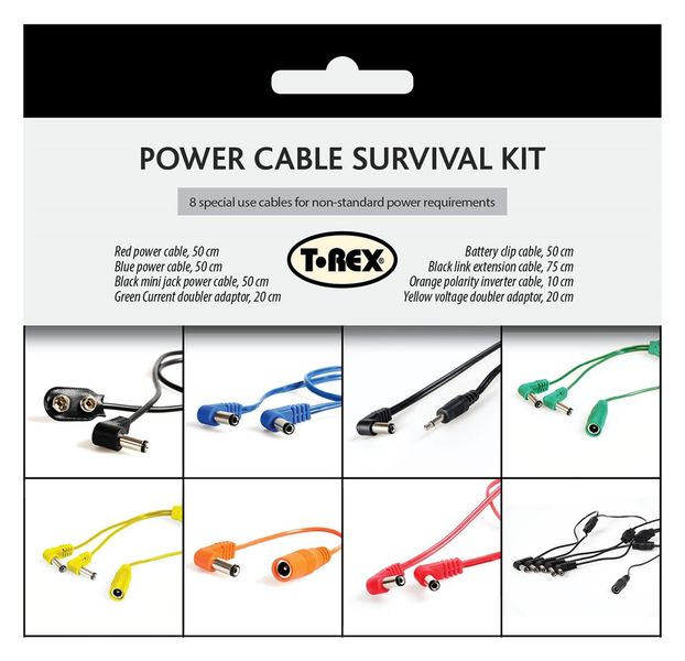 T-Rex kabel survival kit, 8 spesialkabler for pedalbrett