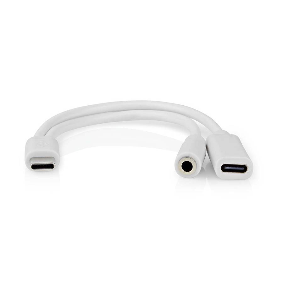 Nedis USB-C Adapter - lading og lytting av musikk på mobil, pad, PC/Mac