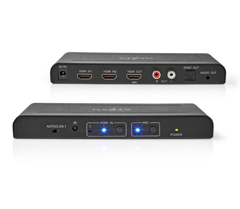 Nedis HDMI Extractor med ARC - Splitter HDMI-signalet til HDMI og lyd