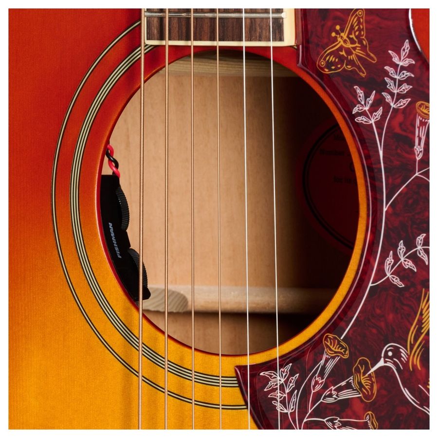 Epiphone Inspired by Gibson Hummingbird Standard EC m/ Premium gigbag, Cherry Sunburst