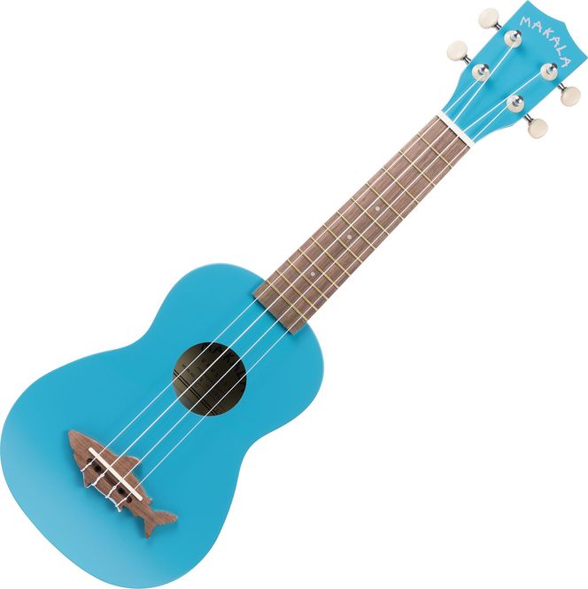 Hovedbilde Kala Makala Shark, blå sopran ukulele med bag