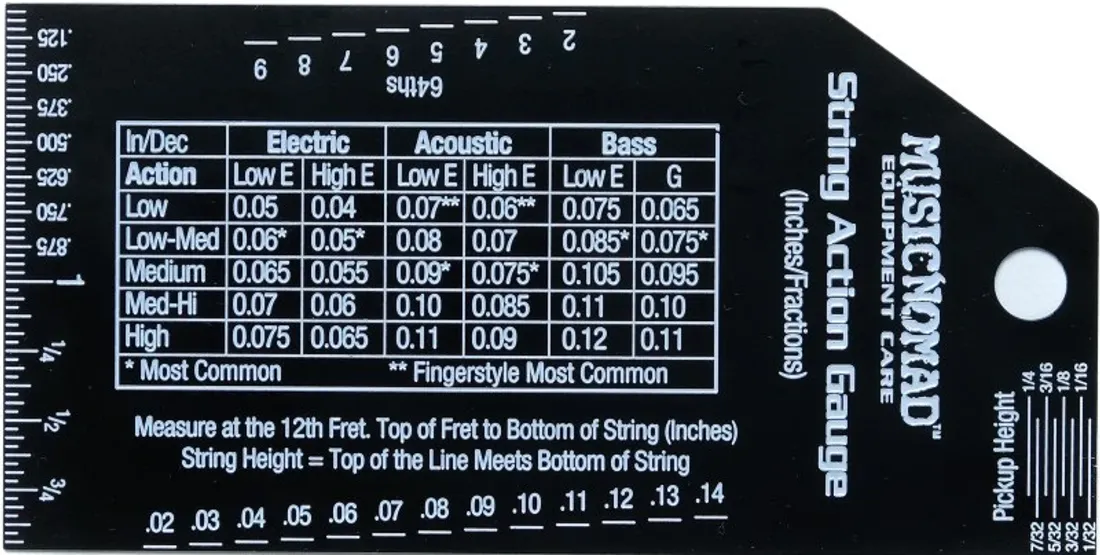 Music Nomad MN602 Strengehøydemåler m/ diagram for forskjellige instrumenter