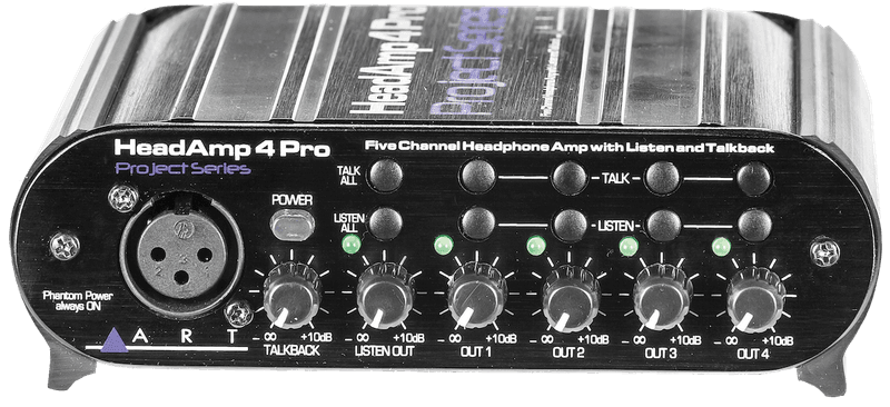 ART HeadAmp4 Pro – Profesjonell 5-kanals hodetelefonforsterker med talkback